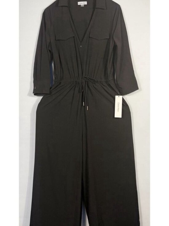 Calvin Klein Pants - NEW Calvin Klein Women's 10 3/4 Sleeve V Neck Jumpsuit • Reg Price $139